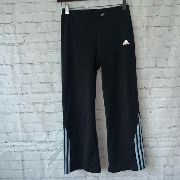 adidas climalite black & light blue striped leggings size S - Picture 4 of 12